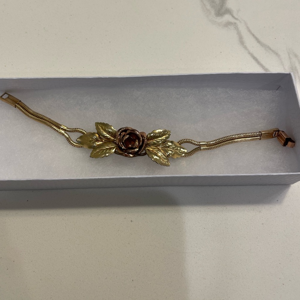 Vintage Gold Rose Bracelet